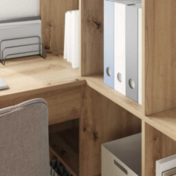 Berkfield Modern Corner Desk With Shelf Artisan Oak 101.5 X 149.5 X 149.5 Cm - thumbnail 4