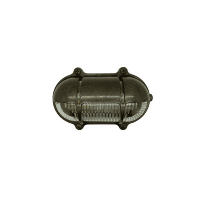 Lampfix Navigator 09007 Outdoor Ip64 1 Light Decorative Eyelid Bulkhead Light In An Antique Brass Finish