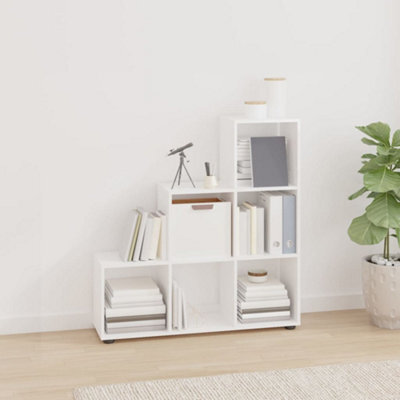 Berkfield Staircase Bookcase High Gloss White 107 Cm Engineered Wood - image 1