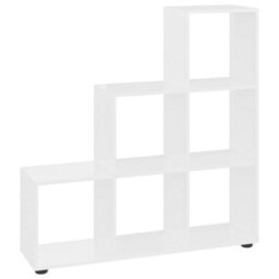 Berkfield Staircase Bookcase High Gloss White 107 Cm Engineered Wood - thumbnail 2