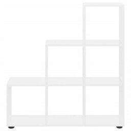 Berkfield Staircase Bookcase High Gloss White 107 Cm Engineered Wood - thumbnail 4