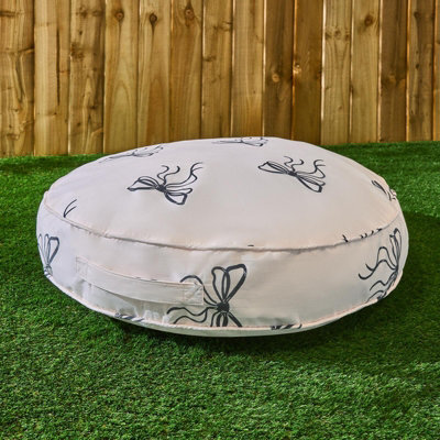 Ohs Bows Print Round Outdoor Garden Cushion Water Resistant - image 1