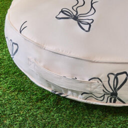 Ohs Bows Print Round Outdoor Garden Cushion Water Resistant - thumbnail 2