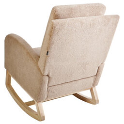 Wyld And Coco Rocking Armchair Beige - Boucle Upholstery, Rubberwood Frame, Armrests - thumbnail 6