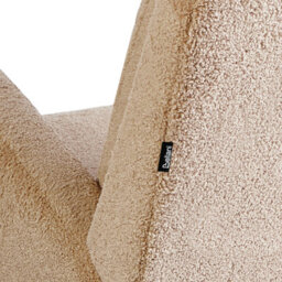 Wyld And Coco Rocking Armchair Beige - Boucle Upholstery, Rubberwood Frame, Armrests - thumbnail 8
