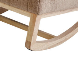 Wyld And Coco Rocking Armchair Beige - Boucle Upholstery, Rubberwood Frame, Armrests - thumbnail 9