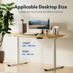 Flexispot Height Adjustable Standing Desk  Frame In Silver With Dual Motor And 100Kg Load Capacity - thumbnail 5