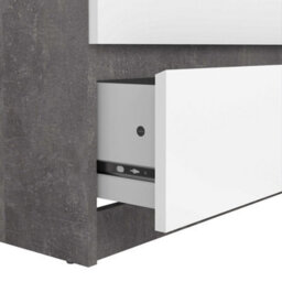 Wyld Haus Budapest Wide Chest - Concrete Effect & White Gloss, 6 Drawers - thumbnail 7