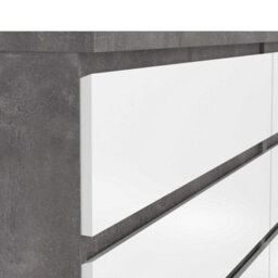 Wyld Haus Budapest Wide Chest - Concrete Effect & White Gloss, 6 Drawers - thumbnail 6