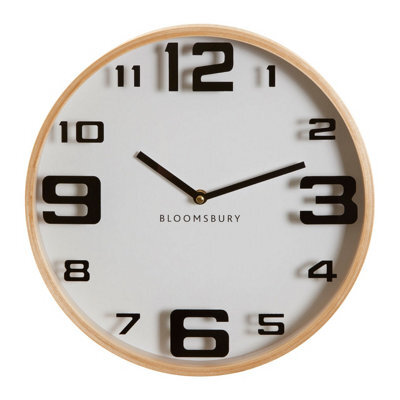 Orsina Vitus White Wood Large Numbers Wall Clock - image 1
