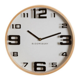 Orsina Vitus White Wood Large Numbers Wall Clock