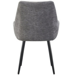 Mof Modern Upholstered Dining Chairs With Armrests  Set Of 6 Fabric Accent Chairs With Black Metal Legs Grey X6 - thumbnail 4