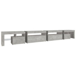 Berkfield Tv Cabinet With Led Lights Concrete Grey 290X36.5X40 Cm - thumbnail 8