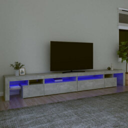 Berkfield Tv Cabinet With Led Lights Concrete Grey 290X36.5X40 Cm - thumbnail 1