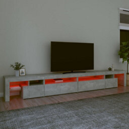 Berkfield Tv Cabinet With Led Lights Concrete Grey 290X36.5X40 Cm - thumbnail 5