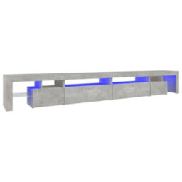 Berkfield Tv Cabinet With Led Lights Concrete Grey 290X36.5X40 Cm - thumbnail 2