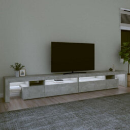 Berkfield Tv Cabinet With Led Lights Concrete Grey 290X36.5X40 Cm - thumbnail 3
