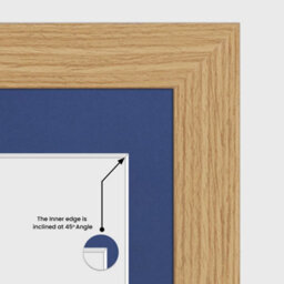 AK Frames 16X8 Light Oak Modern Multi Photo Frame With Blue Mount - Holds 3 Apertures (3X) 7X5 Photos - thumbnail 7