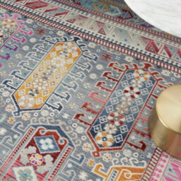 Grey Multi Luxurious Traditional Persian Bordered Geometric Rug Easy To Clean Living Room Bedroom And Dining Room-115Cm (Circle) - thumbnail 3