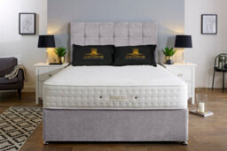 UKBEDFURNITURE Senator Silver Plush Divan Bed 2 Foot End Drawers With 10 Inch Orthopaedic Mattress & 26 Inch Headboard - thumbnail 2