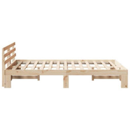 Berkfield Modern Pine Wood Bed Frame 120X190 Natural Wood Solid Pine Wood - thumbnail 6