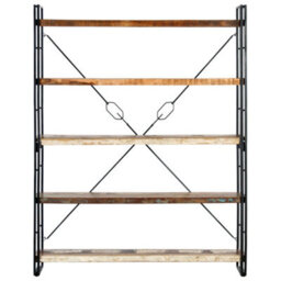 Vidaxl 5-Tier Bookcase 140X30X180 Cm Solid Reclaimed Wood Bookcases - thumbnail 2