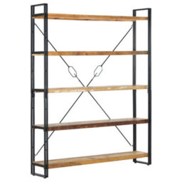 Vidaxl 5-Tier Bookcase 140X30X180 Cm Solid Reclaimed Wood Bookcases - thumbnail 7