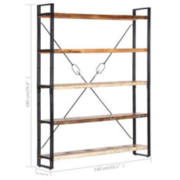 Vidaxl 5-Tier Bookcase 140X30X180 Cm Solid Reclaimed Wood Bookcases - thumbnail 6