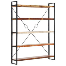 Vidaxl 5-Tier Bookcase 140X30X180 Cm Solid Reclaimed Wood Bookcases - thumbnail 8