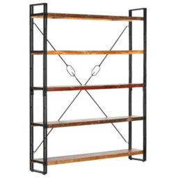 Vidaxl 5-Tier Bookcase 140X30X180 Cm Solid Reclaimed Wood Bookcases - thumbnail 9