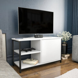 Decorotika Muskegon Tv Stand Tv Unit For Tv's Up To 63 Inch Black And White - thumbnail 3