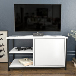 Decorotika Muskegon Tv Stand Tv Unit For Tv's Up To 63 Inch Black And White