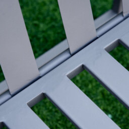 Wyld Haus Yoraha Steel Grey Outdoor Garden Bench Loveseat - Slatted Seat, High Back And Armrests, L108 X D63 X H80.5Cm - thumbnail 7