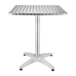 Aluminium Patio Bistro Set - Square Pedestal Table & 2 Double Tube Chairs Be Furniture - thumbnail 5