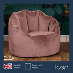 icon Sirena Scallop Chair Bean Bag Dusk Pink Velvet Bean Bags - thumbnail 5