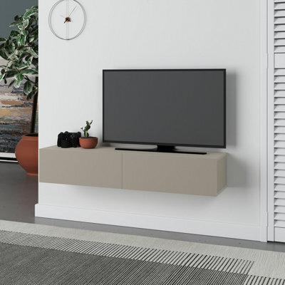 "Decortie Francy Wall-Mounted Tv Unit Modern Media Centre Tv Cabinet 42"" Sandstone 135Cm" - image 1