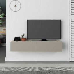 "Decortie Francy Wall-Mounted Tv Unit Modern Media Centre Tv Cabinet 42"" Sandstone 135Cm" - thumbnail 6