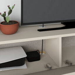 "Decortie Francy Wall-Mounted Tv Unit Modern Media Centre Tv Cabinet 42"" Sandstone 135Cm" - thumbnail 7