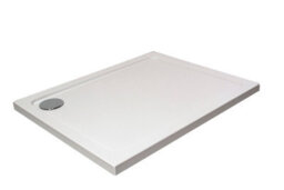 White Rectangular Stone Anti-Slip Shower Tray With Corner Waste Position - 1700 X 800mm - Balterley - thumbnail 1