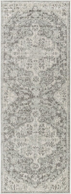Livabliss Harput-Vintage Blue Orange Yellow Grey Traditional Boho Living Dining Bedroom Rug 80 X 220 Cm Easy Care, Non Shedding - image 1