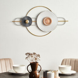 Wyld And Coco Multicolour Iron Wall Decor W80 X D3 X H43Cm - Handmade Geometric Hanging Accent - thumbnail 2