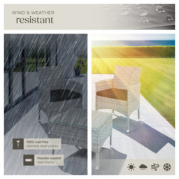 Tectake Garden Furniture Set Lucerne - 2 Armchairs, Coffee Table, Two Sets Of Cushion Covers - Light Grey - thumbnail 7