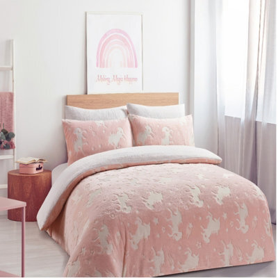 istyle mode Reversible Designs Glow In The Dark Unicorn Duvet Cover - Single Bedding