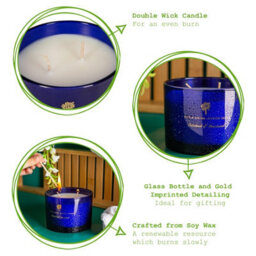 Nicola Spring 3X Patchouli & Rosewood Scented Candles 350G 38H Natural Double Wick Soy Wax Aromatherapy Candle Home Fragrance - thumbnail 2