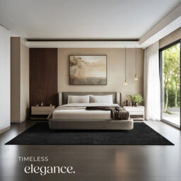 Tectake Rug Zonelle Short Pile And Ultra-Soft Carpet In Rectangular Or Round Design 200 X 290 Cm - Black - thumbnail 7