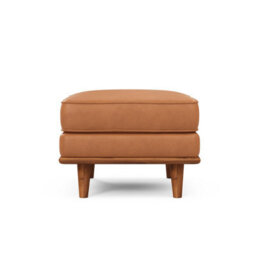 Valencia Artisan Leather Ottoman Cognac Nappa 11000 Top Grain Leather Alder Wood Legs And Frame - thumbnail 8