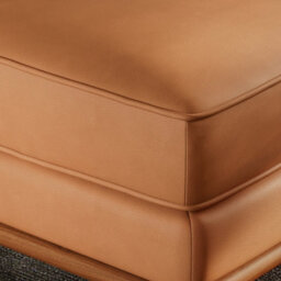 Valencia Artisan Leather Ottoman Cognac Nappa 11000 Top Grain Leather Alder Wood Legs And Frame - thumbnail 5