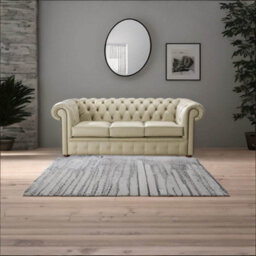 Chesterfield 3 Seater Shelly Ivory Leather Sofa Bespoke In Classic Style - thumbnail 2