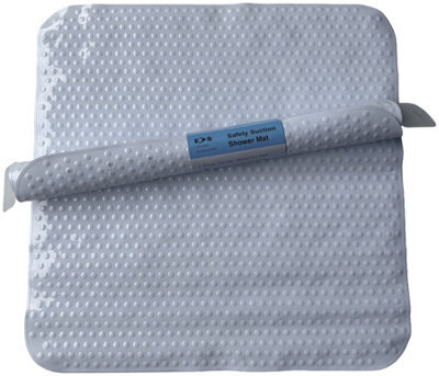 Euroshowers White Square Safety Suction Shower Mat - 530 X 530mm