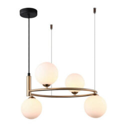 Luminosa Lighting Luminosa Modern Hanging Pendant Golden 4 Light With White Shade, G9